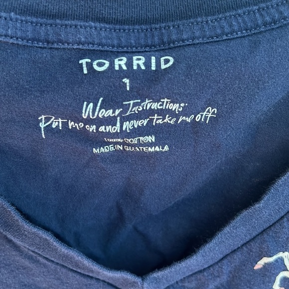 Torrid plus size 1 Unicorn tee navy - Picture 4 of 6
